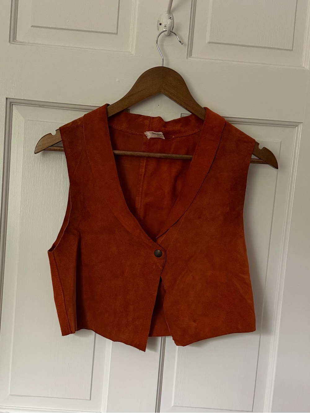 Genuine Leather Vintage Suede Cropped Vest/Top